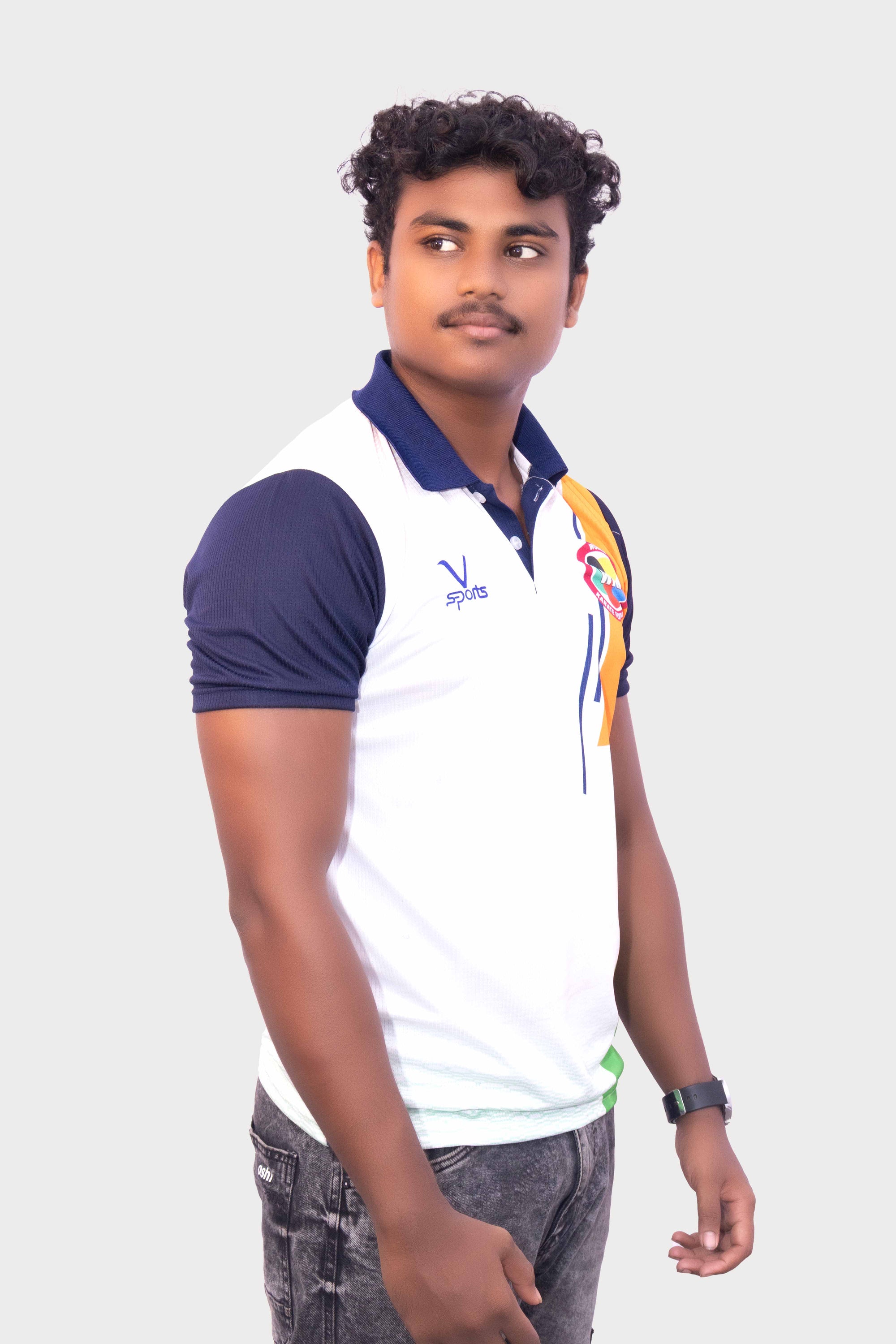 Karate India Tricolor Polo T-Shirt for Men | WKF Sportswear | National Team Jersey