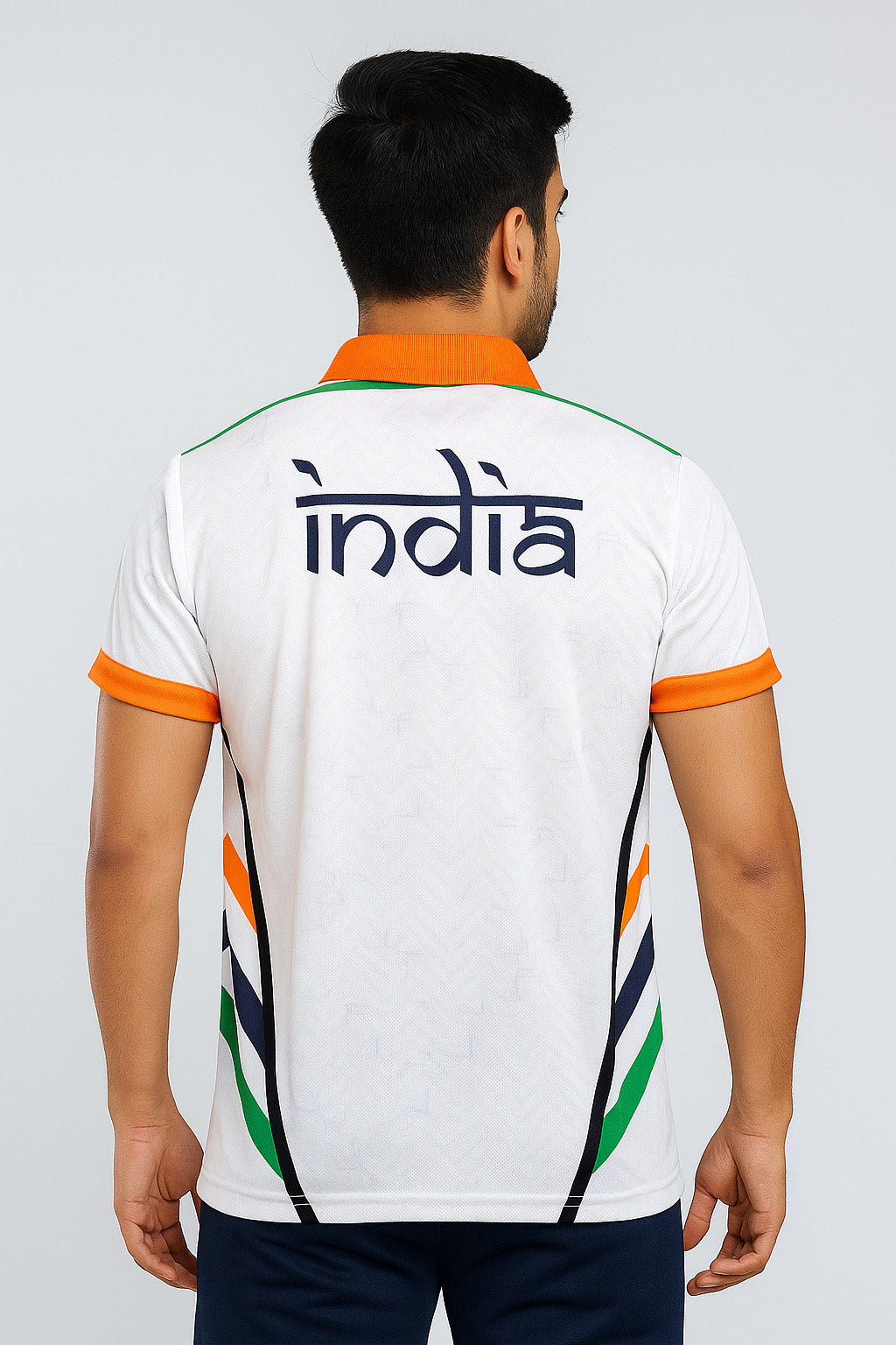 Men’s Karate WKF Polo T-Shirt – White Tricolor Sports Jersey | Martial Arts, Gym & Fitness Wear