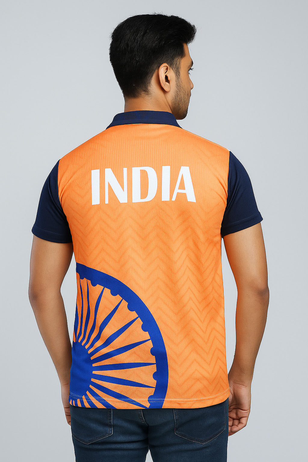 Men's Sports Polo T-Shirt – WKF Printed, Tricolor Gradient Design, Quick Dry, Gym & Outdoor Wear, jearsy for men,Workout Polo Shirt