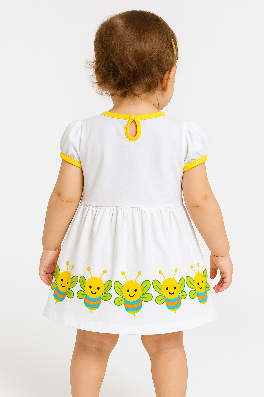 Baby Girl Floral Sleeveless Cotton Frock – Colorful Flower Print Dress with Bow