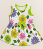 Baby Girl Floral Sleeveless Cotton Frock – Colorful Flower Print Dress with Bow