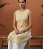 Light Yellow Sleeveless Kurti for Women – Stylish Casual & Office Wear