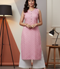 Light Pink Sleeveless Kurti for Women – Stylish Casual & Office Wear