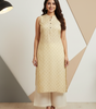 Light Yellow Sleeveless Kurti for Women – Stylish Casual & Office Wear