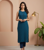 Navy Blue Sleeveless Kurti for Women – Stylish Casual & Office Wear