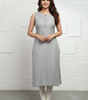 Gray Sleeveless Kurti for Women – Stylish Casual & Office Wear