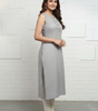 Gray Sleeveless Kurti for Women – Stylish Casual & Office Wear