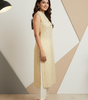Light Yellow Sleeveless Kurti for Women – Stylish Casual & Office Wear