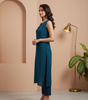 Navy Blue Sleeveless Kurti for Women – Stylish Casual & Office Wear
