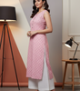 Light Pink Sleeveless Kurti for Women – Stylish Casual & Office Wear