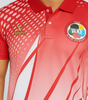 Unisex Karate Sports Polo T-Shirt – WKF Red & White Printed Jersey for Training & Gym