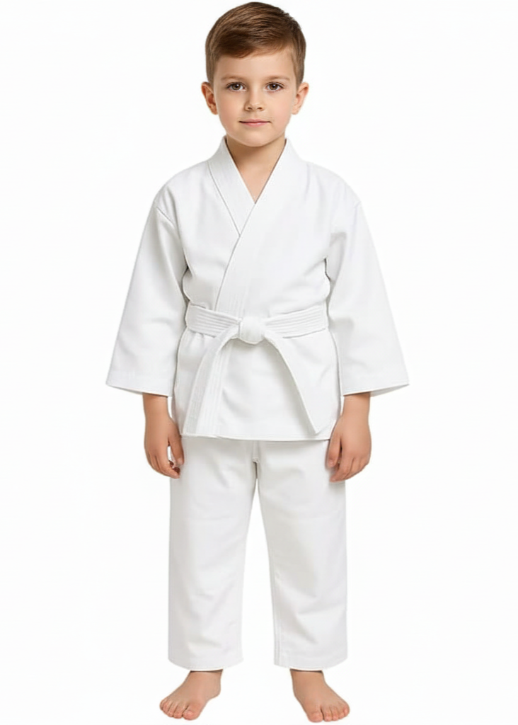 Kids' White Karate Uniform Gi Set | Children's Martial Arts Lightweight Kimono Suit with Belt