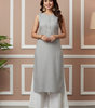 Gray Sleeveless Kurti for Women – Stylish Casual & Office Wear
