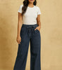 Women’s High-Rise Paperbag Waist Wide-Leg Denim Jeans | Trendy Casual Pants